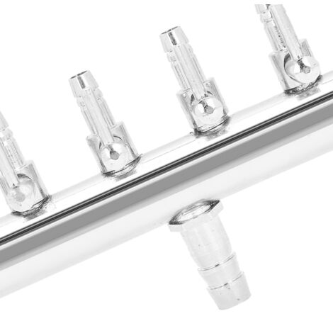 Manette de Distribution à 6 Voies pour Régulation du Flux d'Air en Aquarium, Répartiteur Acier Inoxydable pour Pompe à Oxygène, Accessoire Bassin avec Contrôle Précis (1/5)
