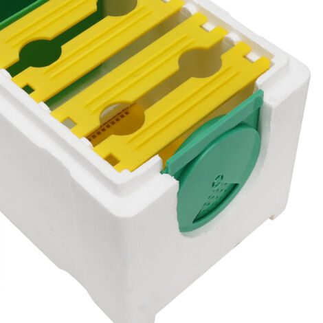 Boîte de Pollinisation Professionnelle pour Abeilles  Ruche d'Accouplement Roi Apis  Ensemble en Mousse et Plastique (24x15x16.5cm) avec 12 Accessoires Jaunes (1/5)