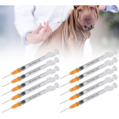 Serre syringes jetables 1ml avec aiguille – 50 sets pour animaux (bovins, ovins, équidés, volailles, chiens) – Matériel vétérinaire et d'élevage. (1/5)