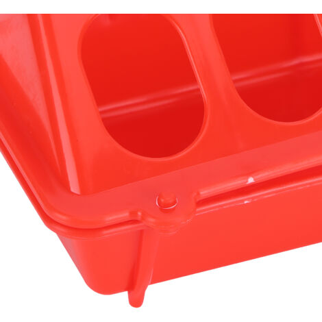 [Mangeoire pour Oiseaux] + [5 Unités] + [Robuste et Grand Volume] + [Plastique Rouge pour Cage d'Extérieur - Parrots, Pigeons, Starlings] (1/5)