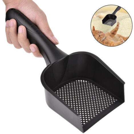 Louche de Litière Cat Scoop PVC [Sifter with Deep Shovel Thicken Non Stick] - Modèle 27x12x5cm avec Poignée Ergonomique et Trou Fin (1/5)