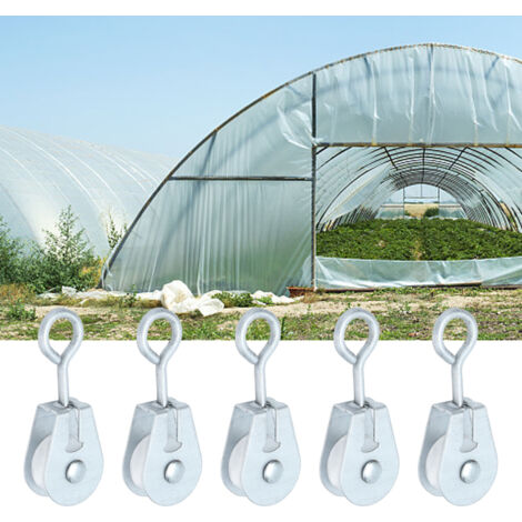 Poulie Agricole [25 pièces] Poulie Robuste et Durable en Fer/Plastique pour Serre et Agriculture, 62mm Compatible et Facile à Installer (1/5)