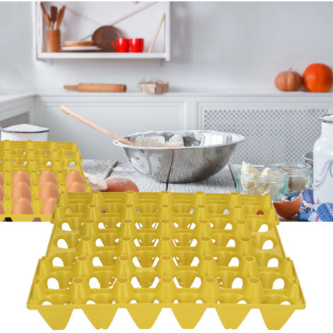 Plateau à œufs [30 cellules] Plateau de transport et stockage d'œufs [Plastique robuste] [5 unités] Yellow (1/5)