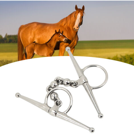 [Embouchure pour cheval] Embouchure Stainless Steel Mors 135mm Full-Cheek Snaffle avec chaîne ball (1/5)