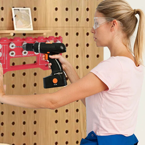 Gabarit de Montage pour Poignées de Portes et Tiroirs - ManoMatic Guide Perfection pour Fixation des Charnières et Équipements de Cabinet - Modèle Pro Multifonction en Aluminium avec Guide de Perçage (1/5)