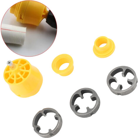 Kit Outil à Fileter PVC pour Perceuse Electrique, Set Plomberie 1/2in 3/4in 1in, 3 Modèles Nylon + 3 Métal pour Filetage Professionnel (1/5)