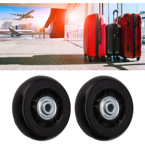 Kit de Remplacement de Roues de Bagages - Roues pivotantes à double roulement silencieux (64x24mm/2.5x0.9in) en PU, Installation facile (1/5)