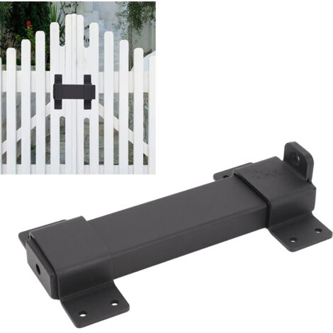 Loquet coulissant robuste - Verrou à loquet glissant en carbone avec trou pour cadenas pour porte, ferme, barrière et cour - Modèle ajustable 19cm (1/5)