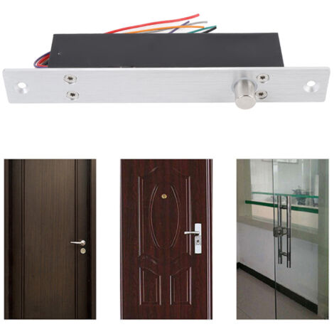 Serrure Électrique à Verrou Coulissant 12V NC - Serrure à Mortaiser Électrique avec Temporisation pour Contrôle d'Accès Porte - Aluminium 430g 200x28x36mm (1/5)