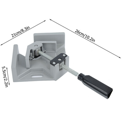 Étau à Angle 90° Aluminium - Étau de Soudure et Bois à Manche Unique pour Menuisier et Charpentier (1/5)