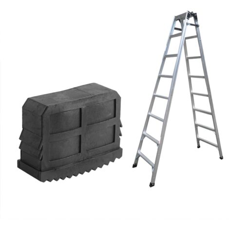 Semelles de pieds antidérapantes pour escalier aluminium, remplacement en caoutchouc, dimensions 57x21mm, 2 pièces noir. (1/5)