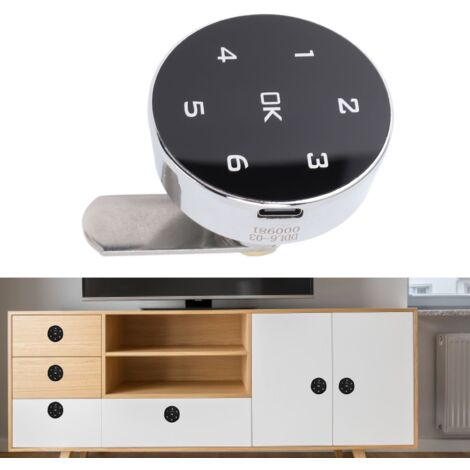 Verrou Intelligent pour Armoire : Serrure à Code Anti-Vol Aluminium Sensible pour Maison Bureau Hôtel (1/5)