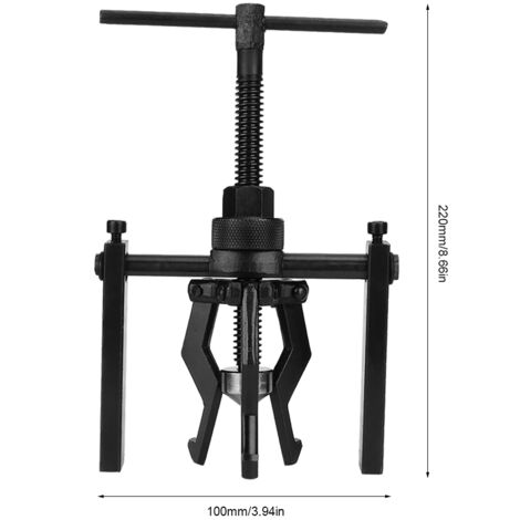 Extracteur de roulement à 3 mors pour véhicule, machine et engrenage Kit complet en acier carbone noir avec 1 outil + 1 accessoire Diamètre intérieur 16-45mm / 0.6-1.8in (1/5)