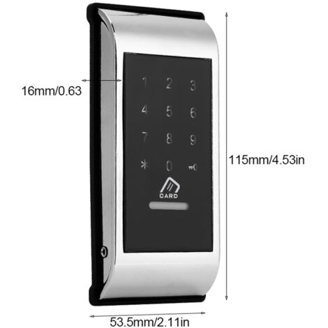 Serrures Électronique de Sécurité Cabinet Numérique Clé Panneau Tactile Code Silencieux Zinc Alloy Argent 16mm 11.5cmx5.35cm Batterie AA 4 (1/5)
