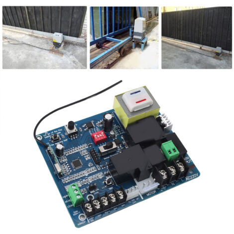 Circuit Board pour Portails Coulants - Cartouche Électronique Universelle Sensitive pour Moteur de Portail, Contrôle Principal 220V avec 2 Télécommandes
