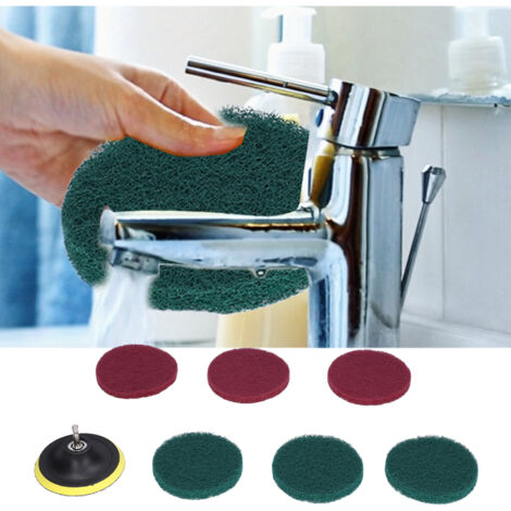 Disque de polissage [Scouring Pad] [Sans marque] [Modèle standard] [Nylon et plastique] - Lot de 6 disques adhésifs 4in pour bois et surfaces irrégulières (1/5)