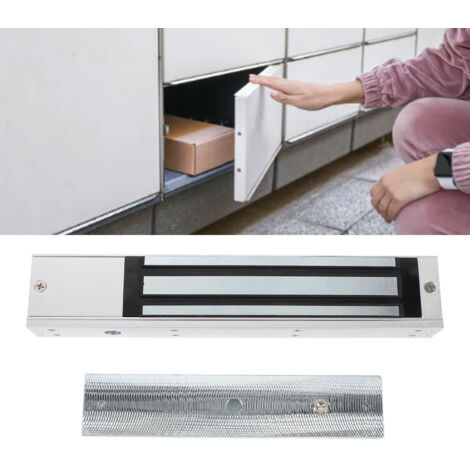 Serrure magnétique électrique 600lbs 12V NF Mode NC système contrôle d'accès portes solides aluminium (1/5)