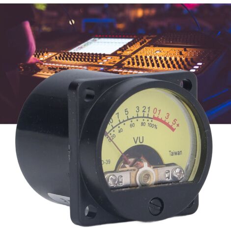 VU Meter Meter VU avec Lumière ARRIÈRE et Anti-Vibration - Indicateur de Volume pour Ampli & Studio DIY - Matériaux Plastique/Iron, 12V/50mA