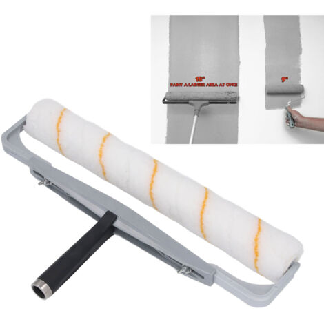 Set de Rouleau de Peinture 18 Pouces Cap Démontable Compatible Aquarelle Huile Brosse Mur Plafond Sol ABS Peluche 379g 4 Accessoires