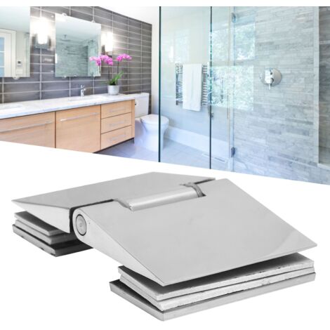 Paquet de charnière à double biseau pour porte de verre de salle de douche en inox 304, épaisseur 8‑12mm, dimensions 110x70x27mm, 532g (1/5)