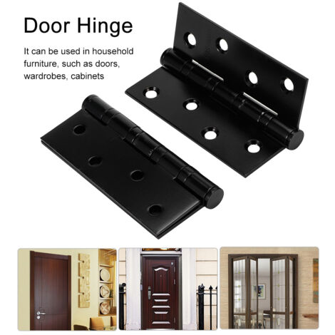 Charnière Porte 304 - Charnière Plat Silence Noir Acier Inoxydable - Équipements de Maison 3.0mm (1/5)