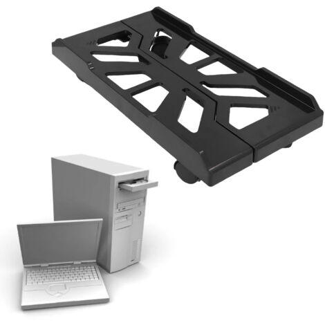 Socle pour PC Mobile avec Roues Support de Tour d'Ordinateur Adjustable ABS Plateau Cart Holder sous Bureau pour PC Riser Cart (21-34.3cm) (1/5)