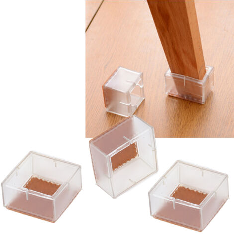 Couvercle de pied de chaise silicone transparent antidérapant - [Protecteur de pied] - 8 pièces - 60x60mm (1/5)