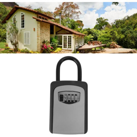 Boîte de Clés de Sécurité Extérieure Sécurisée Personnalisable Coffret à Clés avec Codes Portatif Anti-Rust Aluminium pour Porte Murale Contient 10 Clés Accessoires Montage Simple (1/5)