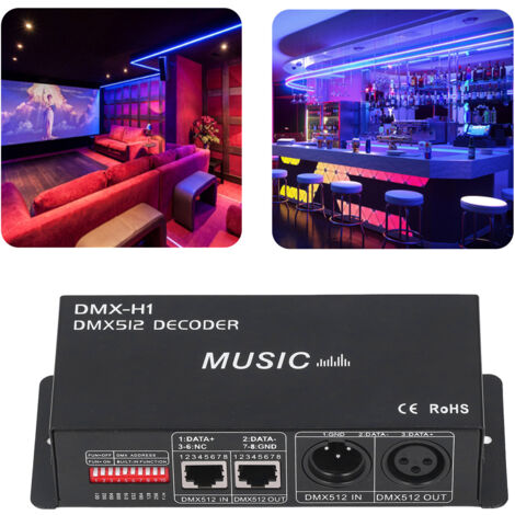 Décoder DMX 4 Canaux 512 Contrôleur LED RGB Dimming Réglable pour Bars et Clubs Marque ACME Modèle DALIN (PCB, Fer, 16.4x6.5x4cm, 12A, 12-24V) (1/5)