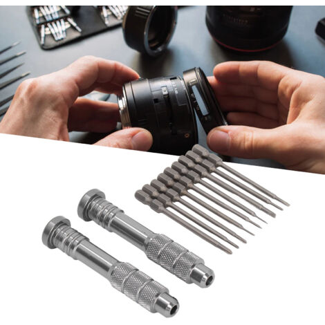 Set de tournevis à fente pour maintenance électronique [9 bits 2 manches] Steel (1/5)