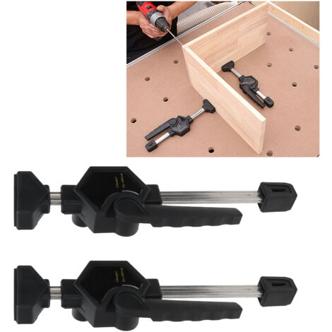 Serre-fort pour tables de travail en bois avec perforations, ajustable et rapide, modèle TC260, pour sciage, ponçage et opérations de serrage (1/5)