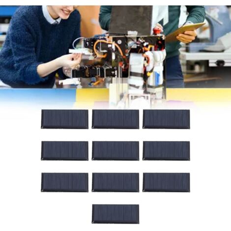 Lot de 10 Cellules Solaires Miniatures 0.15W 5V, Polycristallin 53x30mm, Résistant aux Intempéries pour Projets DIY & Science (1/5)