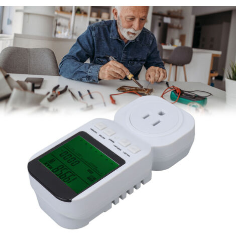 [Prise électrique intelligente] TS 8000 Prise analyseur de consommation - Moniteur de puissance haute précision 15A 1800W 60Hz avec LCD (1/5)