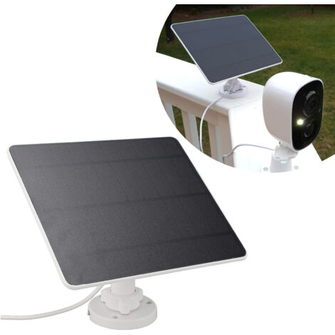 Panneau Solaire 12W Monocristallin pour Caméra Sécurité - Kit d'Installation avec Connecteurs USB Micro et Type-C (1/5)