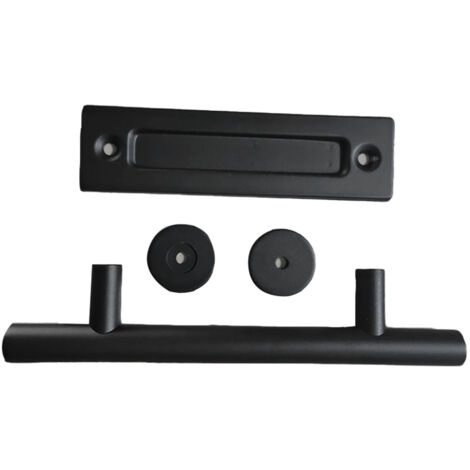 [Poignée Porte Barn] Poignée Double Face Pull/Push Barn Noir en Acier Carbone 4.8mm (1/5)