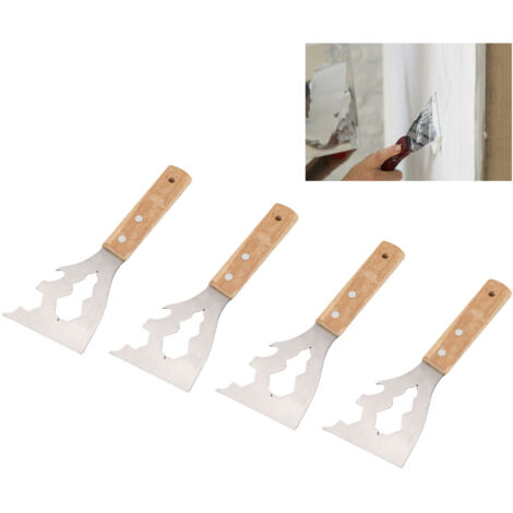 Grattoir Professionnel Grattoir à Peinture Grattoir 10 en 1 Multifonction, Grattoir Métal Multifonction avec Manche Bois Ergonomique pour Travaux Domestiques et Travaux Professionnels
