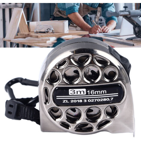 Mètre Ruban Retractable en Acier Inoxydable [Serie Basalte Vide] 3m/9.8ft avec Double Graduation pour Décoration, Bois, Agriculture (1/5)