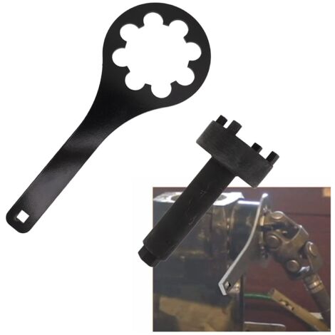 Clé à Crémaillère Porte-Bearing Wrench Tool 91 61069 pour Mercruiser Alpha One – Jeu de Clés Porte-Bearing en Acier Noir, 4 3/8 Pouces, 2742g (1/5)