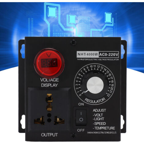 [SCR Régulateur Électronique] Voltage Controller Moteur Variateur Thermostat AC 220V - 4000W Régulation Puissance Aluminium Industriel (1/5)