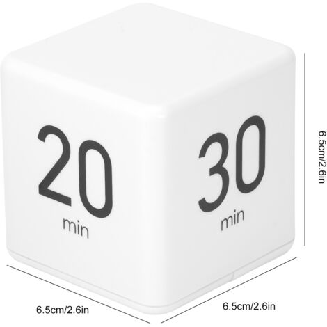 Minuteur Cube à Sensibilité Gravitationnelle avec Affichage Digital pour Cuisine, Bureau et École - 15, 20, 30, 60 Minutes - Timer Intelligent à Fonctionnement Simple, Batteries AAA Non Incluses