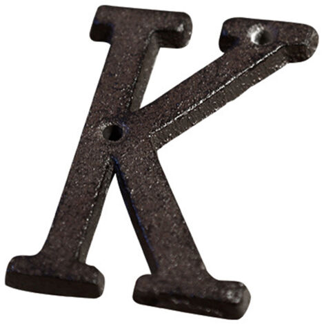 Plaque numéro de maison métal fonte antique Coffre style rustique Dimensions 7.5x4.5cm inclut 10 chiffres 26 lettres A-Z symboles fixation avec 2 vis (1/5)