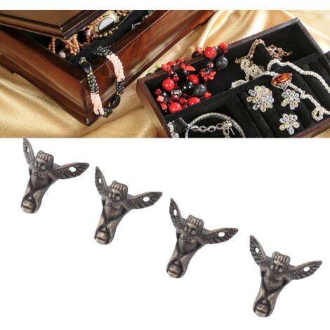 Pieds de boîte décoratifs en zinc Boîtes de bijoux vintage 20 Pieds métalliques 2,5cm avec vis inclues (1/5)