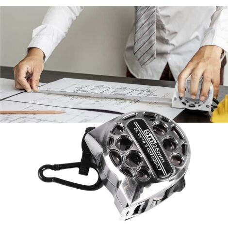 Mètre Ruban en Acier Inoxydable Retractable avec Design Vide pour Mesure Bois Travaux Domestique (1/5)