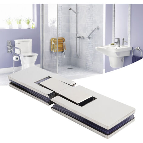 Fermeture de porte automatique 180° pour verre trempé 8-12mm, en acier inoxydable 304, support de fixation durable pour salle de bains. (1/5)