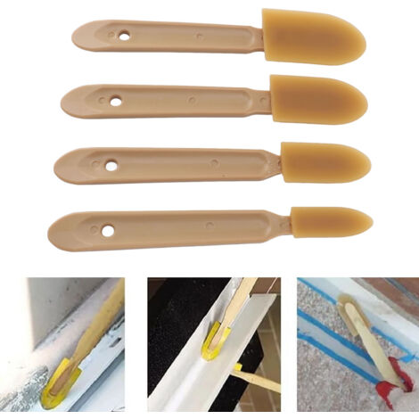 Kit de 4 outils silicone finition coulis : spatules applicateur mastic silicone ABS professionnel (0.8"/1.1"/1.4"/1.7") pour joint étanche lavable - Mano (1/5)