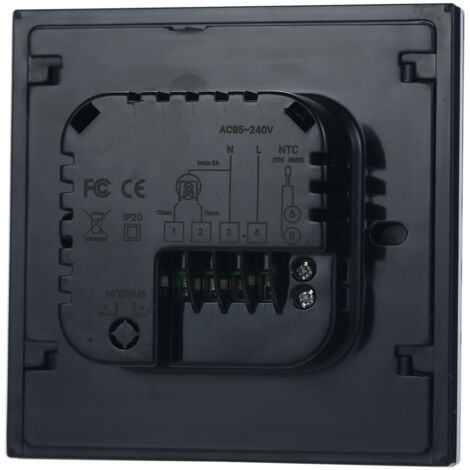 Thermostat, Thermostat HC-T010, Programmable semaine pour chauffage eau domestique avec écran LCD, Noir/Blanc, 86mm (1/5)