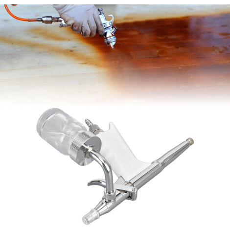 Pistolet à air aérographe portable professionnel multifonction - 0.3mm en plastique et métal - 366g avec 2 réservoirs et clé - pour maquillage, tatouages temporaires et décoration de gâteaux (1/5)