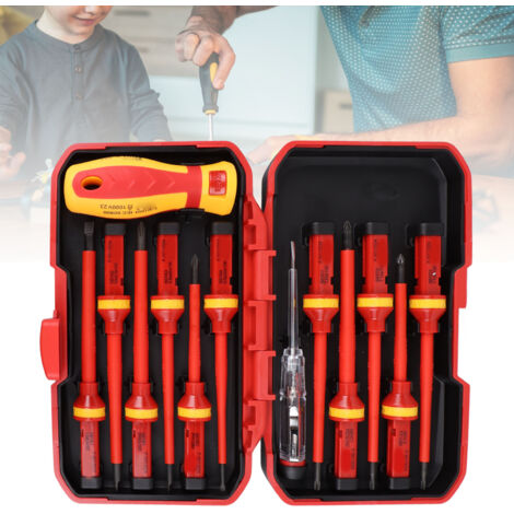 Jeu de Screwdrivers Insulated Professionnel Électriciens Set Premium Slotted Crossed Screwdriver Set Pour Réparations (1/5)