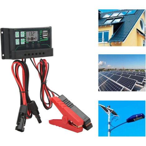 Régulateur de Charge MPPT Solar Controller 30A 360W LCD - ABS 395g pour Photovoltaïque 12V/24V Auto