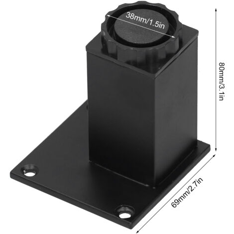 Pieds de Meubles [Support Quadratique] Alliage d'Aluminium [Hauteur Adjustable] [80mm] [4Pièces] [Noir] pour Sofa/Cabinet/Wine Cabinet/Bed/TV Cabinet/Coffee Table/Bathroom Cabinet (1/5)